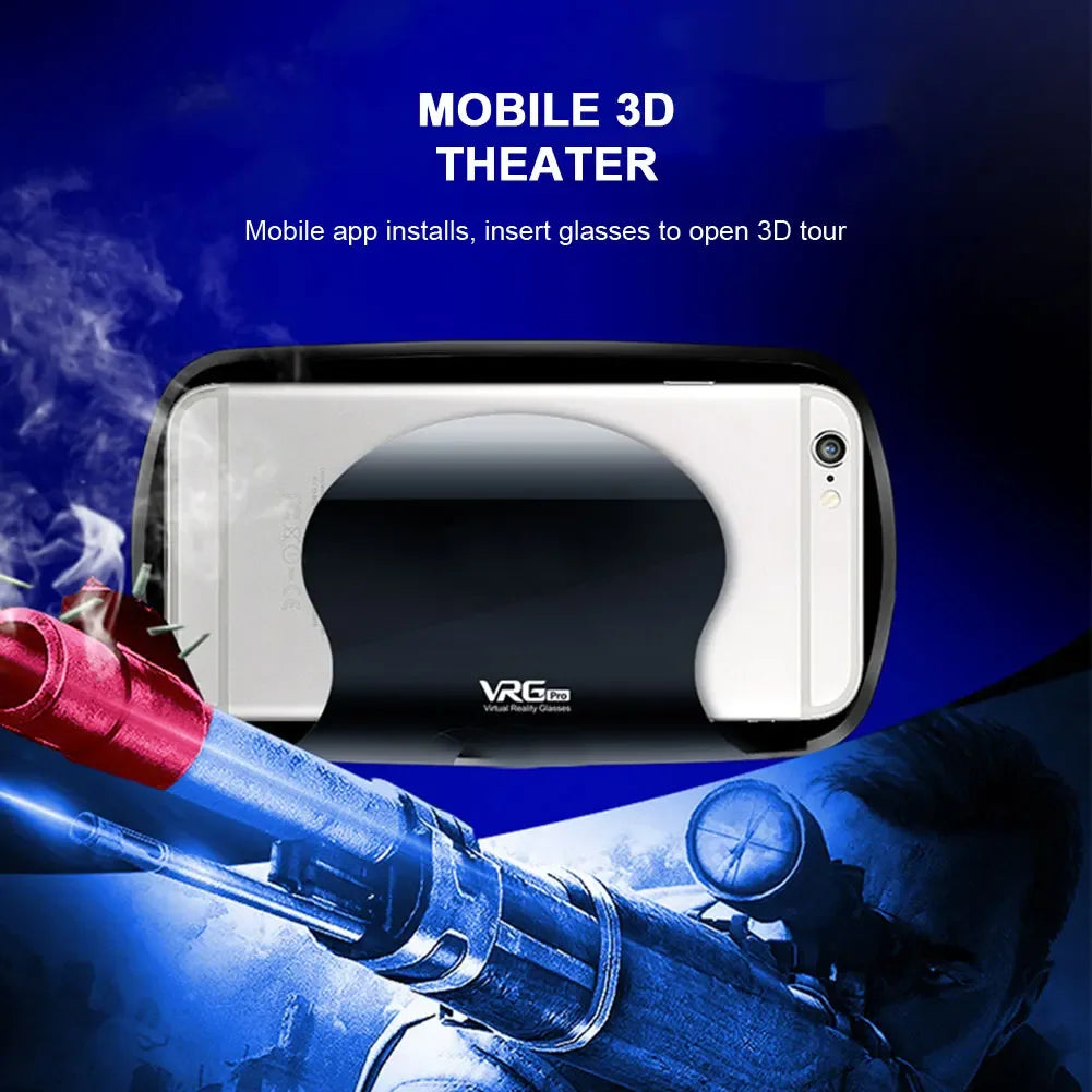 VRG Pro Virtual Reality VR Glasses Headset Devices Viar 3D Helmet Goggles Lenses Smart For Smartphone Cell Phone Mobile Game Set
