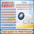 4K home theater projector, built-in WiFi, screen mirroring from phones, no screen needed. Suitable for bedroom, student. Built-in Android system, speaker. Fast local shipping. Gifts for Mother's Day, Father's Day, and Childre