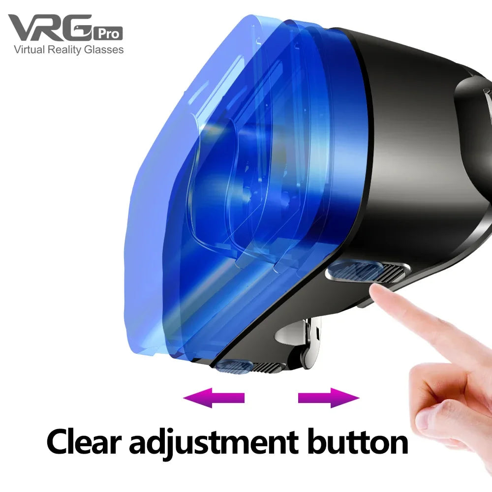 VRG Pro Virtual Reality VR Glasses Headset Devices Viar 3D Helmet Goggles Lenses Smart For Smartphone Cell Phone Mobile Game Set