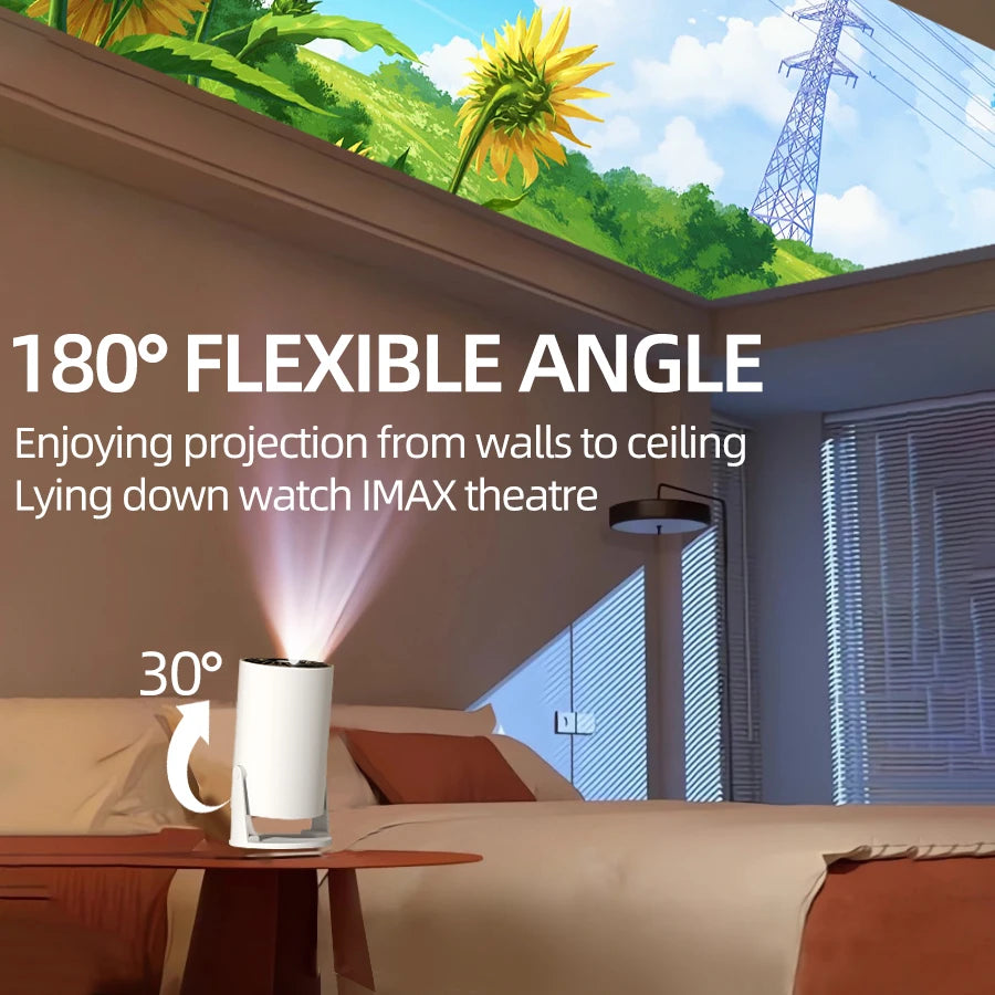 4K home theater projector, built-in WiFi, screen mirroring from phones, no screen needed. Suitable for bedroom, student. Built-in Android system, speaker. Fast local shipping. Gifts for Mother's Day, Father's Day, and Childre